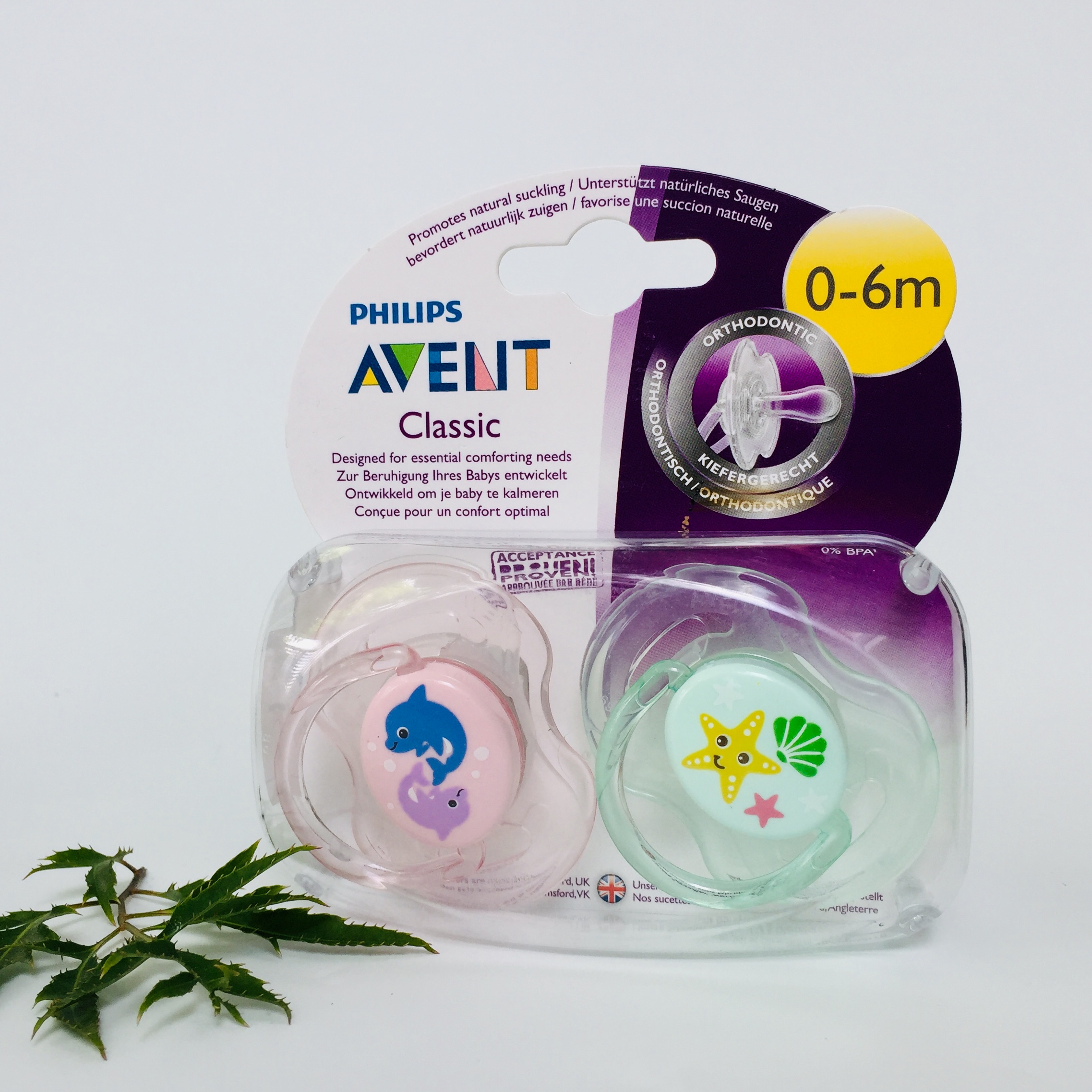 Ty ngậm Philips Avent CLASSIC, FASHION [Nhiều họa tiết] [Sx tại Anh]