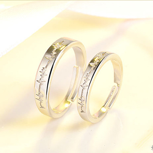 Nhẫn Đôi Tình Yêu Nhịp Tim Tình Yêu Thời Trang Cao Cấp, Nhẫn Titan Siêu Bền, Siêu Cứng, Không Bay Màu-1 Cặp