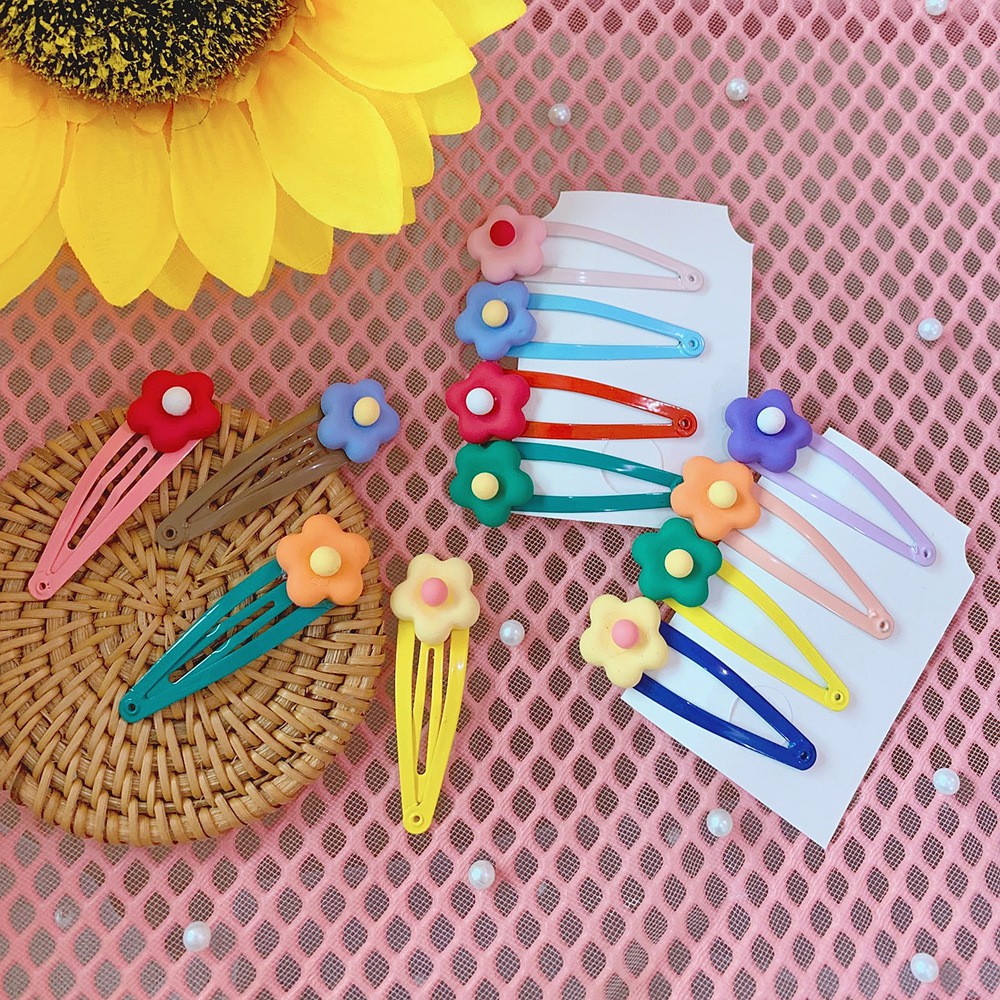 [HCM]Kẹp Tóc Bấm Hình Hoa Nhiều Màu Phong Cách Hàn Quốc Uzzang Cho Mẹ Và Bé