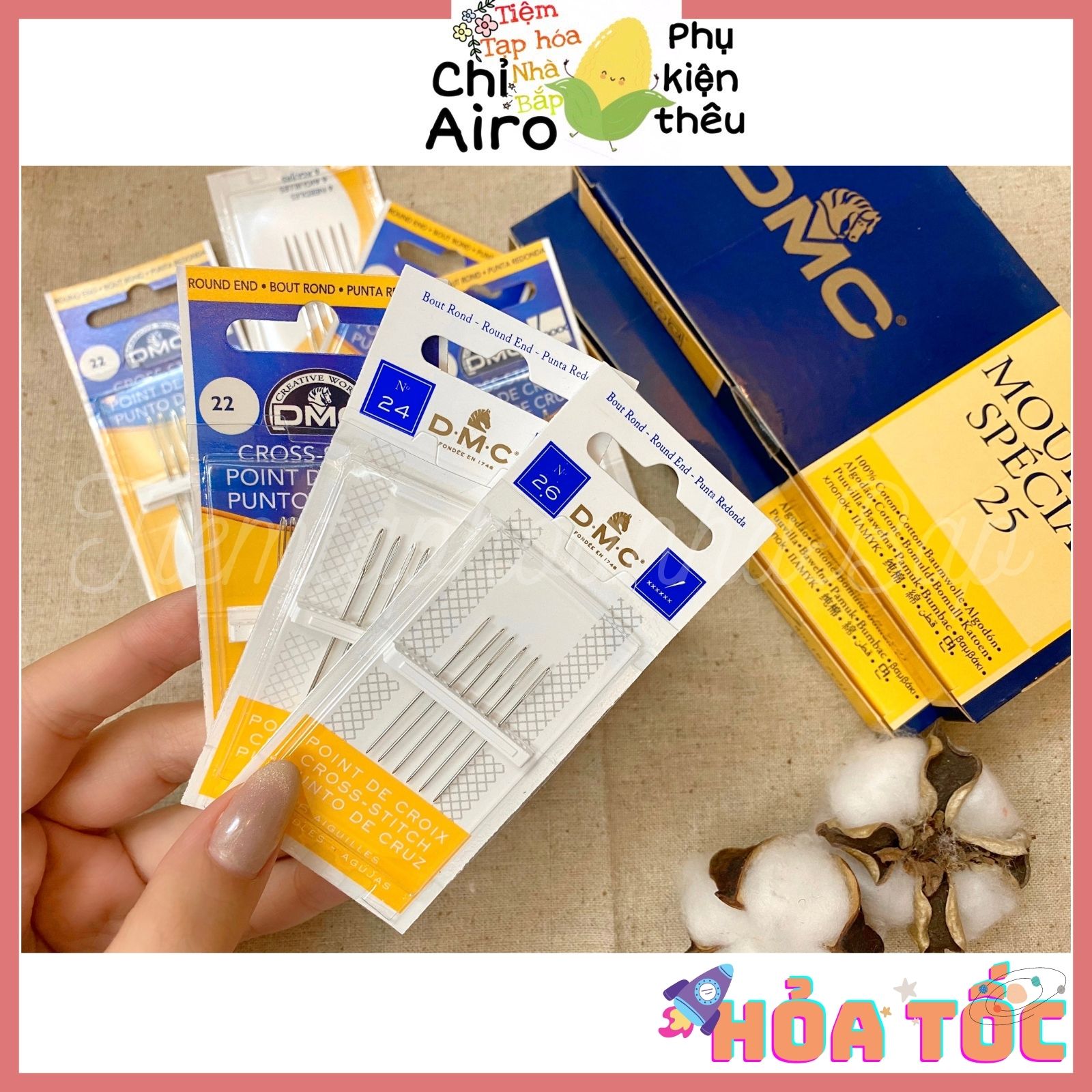 Kim thêu dmc pháp - thêu truyền thống, thêu chữ thập