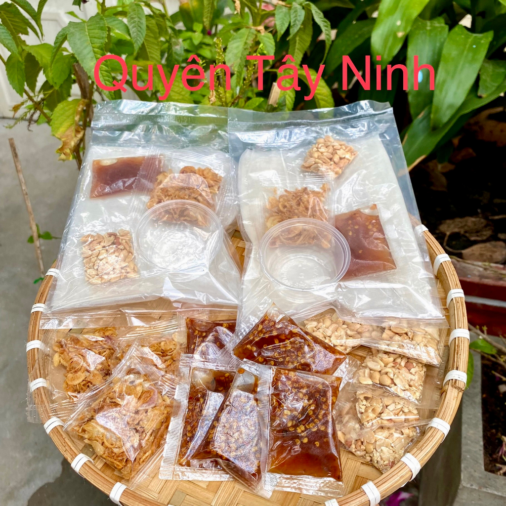 Bánh Phơi sương mỏng Chấm Sốt Me Hành Phi Đậu Phộng, chấm cực ngon
