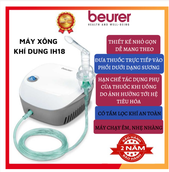 Máy xông mũi họng,mask xông khí dung,mặt nạ xông khí dung máy xông mũi họng beurer ih18 khí phun nhỏ mịn,dễ dàng thẩm thấu vào cơ thể,bộ lọc khí an toàn,máy chạy êm ái,nhẹ nhàng,trẻ nhỏ không bị giật mình khi xông mũi họng