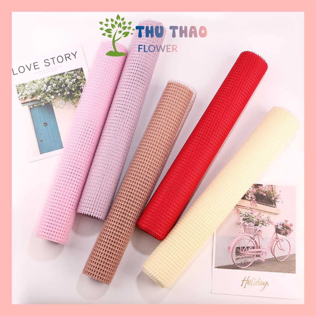 Lưới gói hoa ô vuông gói quà phong cách hiện đại