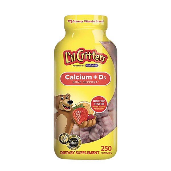 [Date 04/2022]Kẹo dẻo cho bé Gummy L’il Critters Calcium + D3 mẫu mới 250 viên