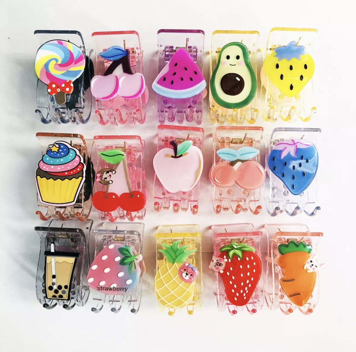 [FREESHIP + HOÀN TIỀN 50K] 1 Kẹp Càng Cua Gấp Tóc 5 Răng Trong Suốt Hoa Quả Dễ Thương [ Ngẫu Nhiên ] Kẹp Tóc Cao Cấp Hàng Loại 1 Không Gãy PKHN0064