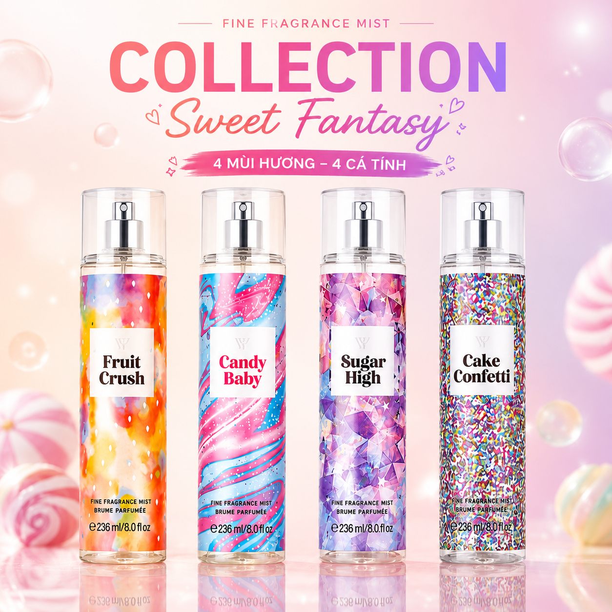 body mist Xịt thơm 236ml Ngọt ngào, quyến rũ