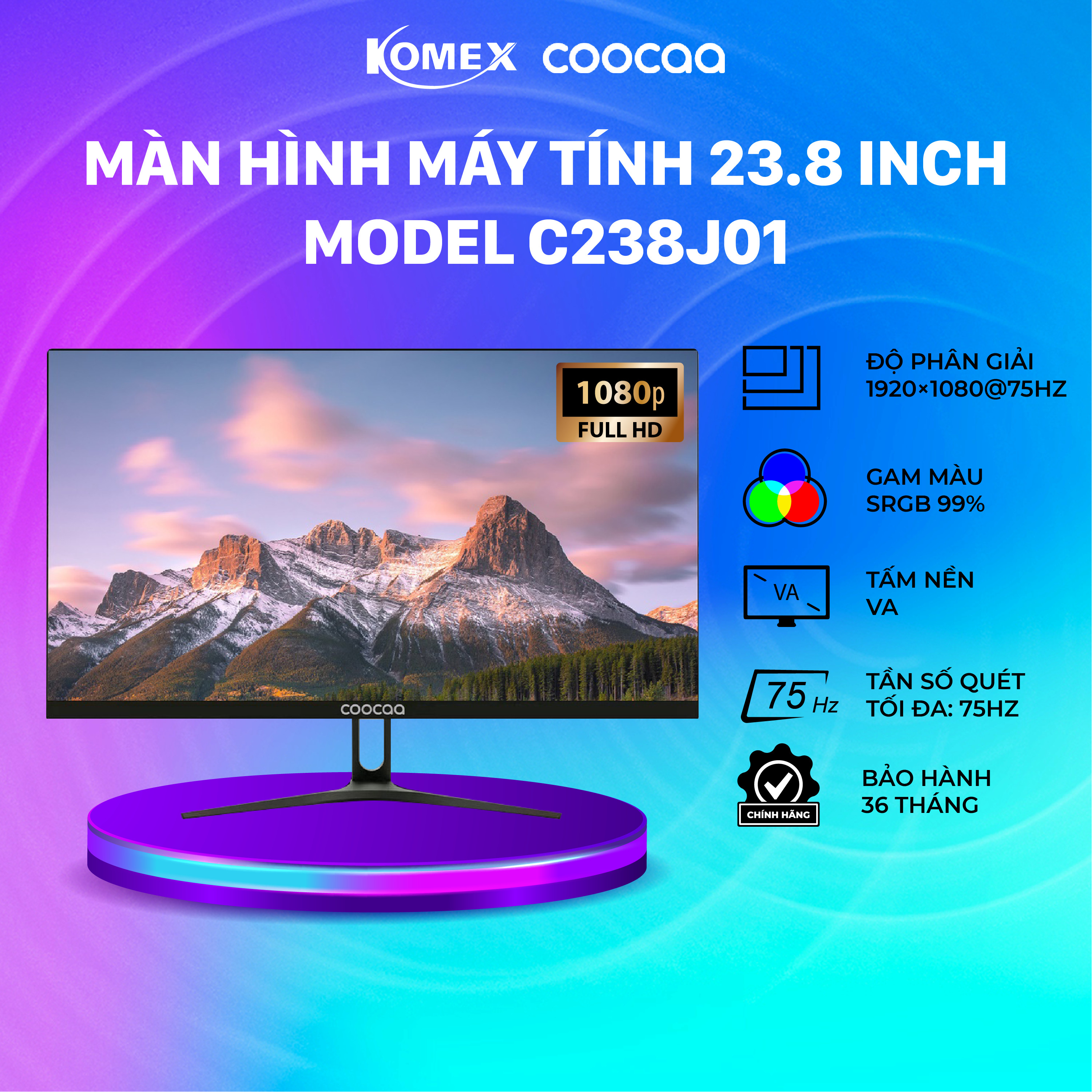 Màn hình máy tính coocaa 23.8 inch Model C238J01 bảo hành 36 tháng