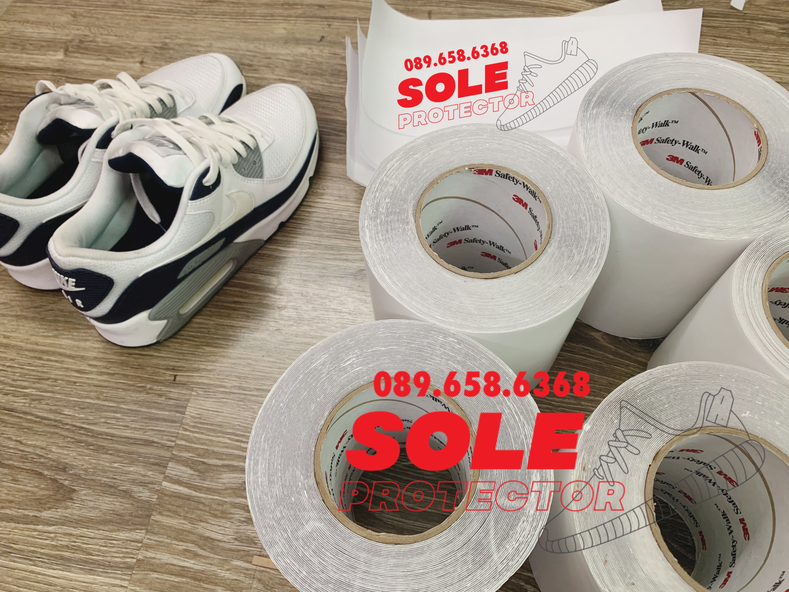 Cuộn SOLE 3M (18m2 x 15cm ) USA chuyên dụng dán bảo vệ đế giày, chống trơn trượt và mòn Sneaker