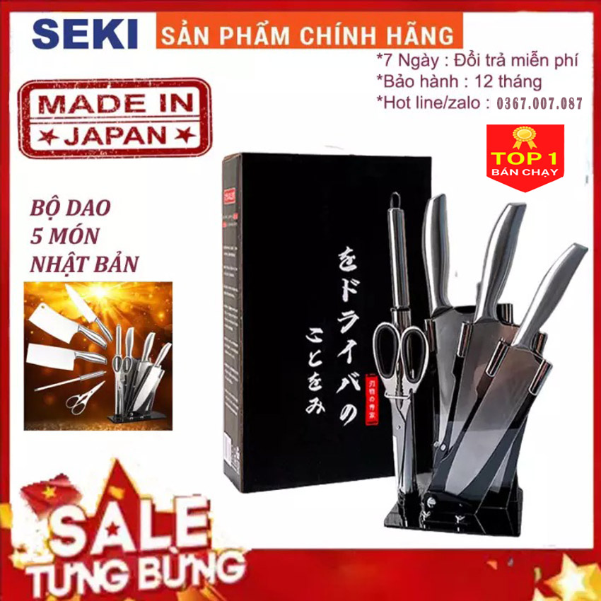 [  SALE OFF ]   BỘ DAO 5 MÓN CAO CẤP NHẬT BẢN SEKI . BỘ DAO NHÀ BẾP 5 MÓN  BỘ DAO ĐA NĂNG 5 MÓN  HÀN