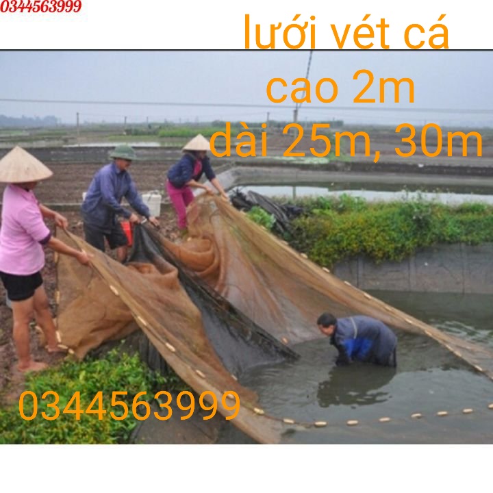 Lưới vét cá - lưới quét cá - lưới kéo cá - dài 25m- 30m cao 2m