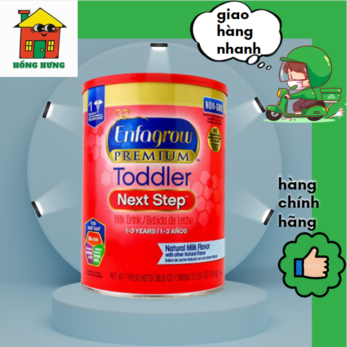 Sữa bột enfagrow premium non - gmo toddler next step cho bé từ 1-3 tuổi 1.04kg - hồng hưng shop