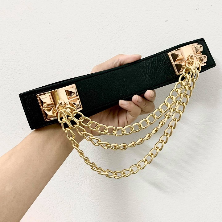 Đai váy Belt váy thời trang H xích Kèm chain Bản 4cm đủ màu