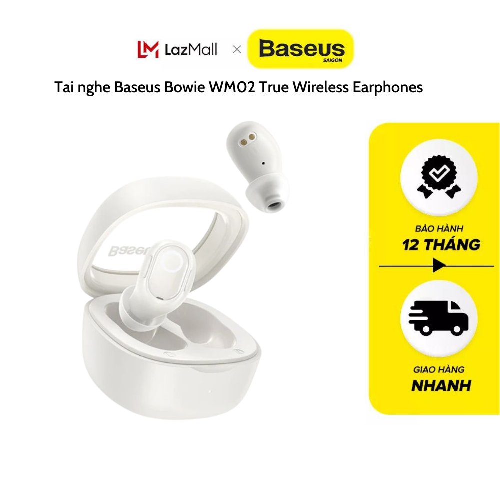  Tai nghe Baseus Bowie WM02 True Wireless Earphones loại tai nghe nhét tai Bluetooth 5.3  HÀNG CHÍNH HÃNG  