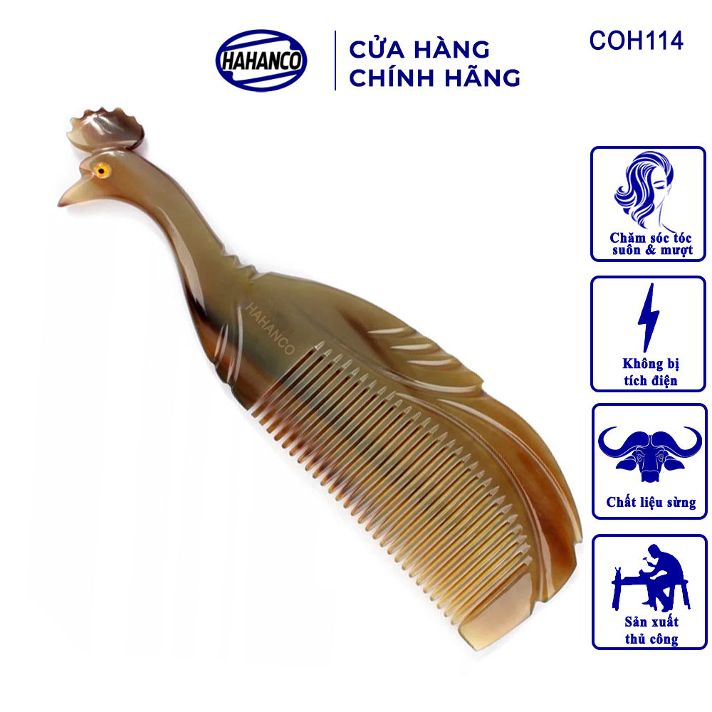 Lược sừng con công khía hahanco quà tặng ý nghĩa - coh114