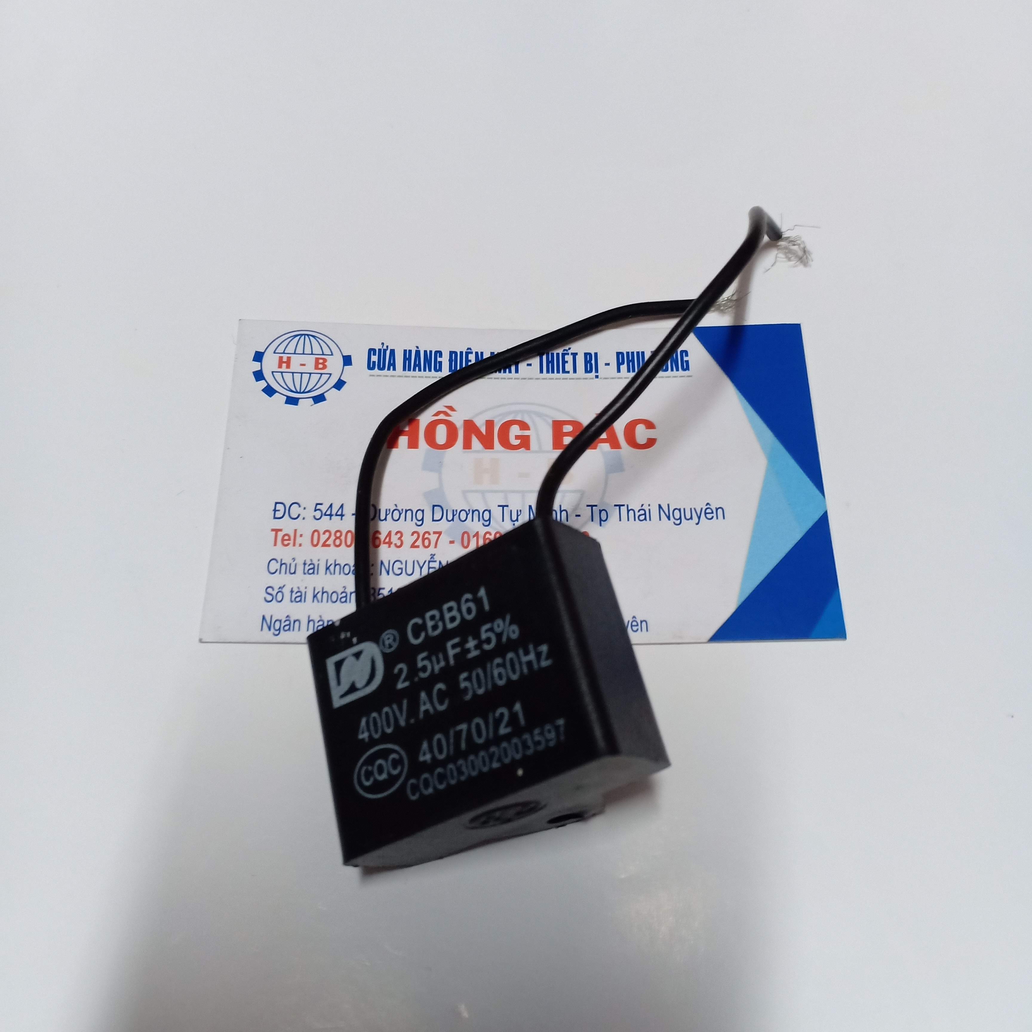 01 Tụ điện 2.5 MF 400VAC - Tụ quạt điện
