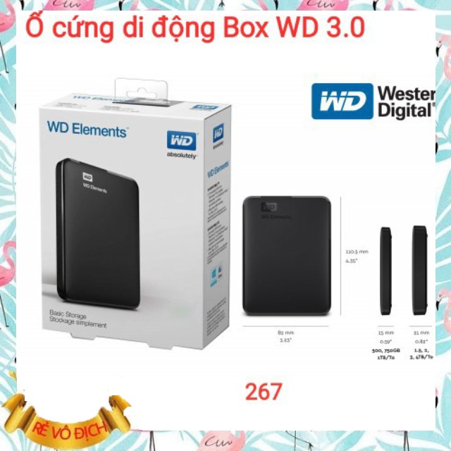 ổ cứng di động (Xả Kho) Box di động WD_cho HDD SSD chuẩn sata 2.5 Usb 3.0 Gía Sỉ=Gía Lẻ