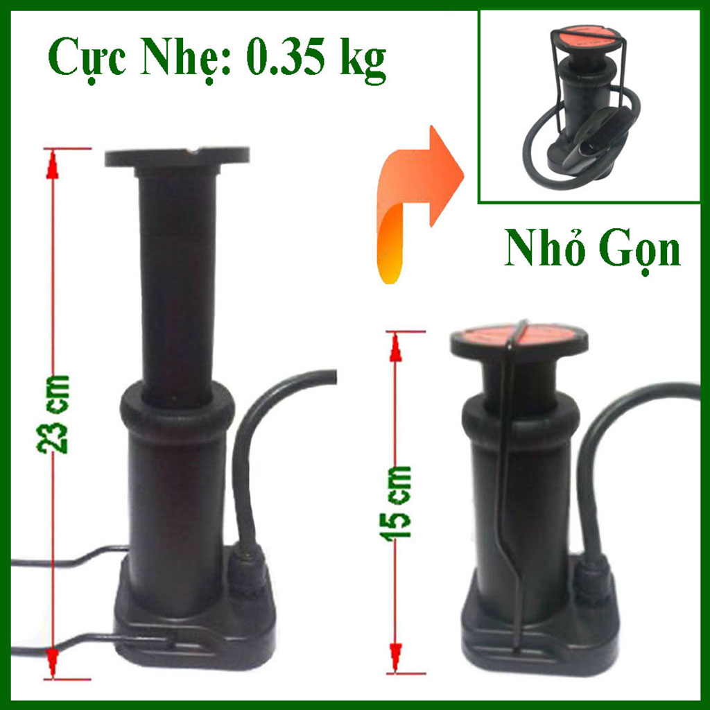 Bơm xe máy đạp chân Mini, bơm banh bóng đệm Win8786 nhỏ gọn nhẹ thích hợp cho việc đi du lịch đi phượt.