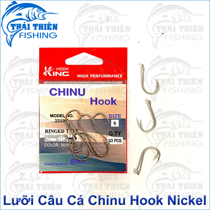 Lưỡi câu cá king hook chinu nickel made by bkk