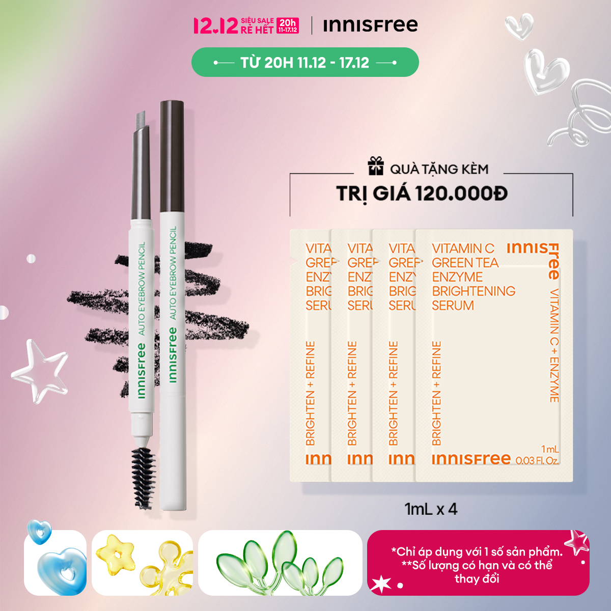 Chì kẻ chân mày INNISFREE Auto Eyebrow Pencil 0.3g