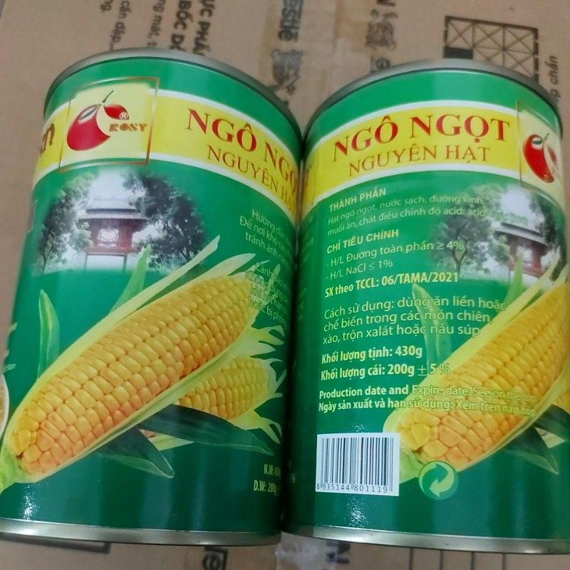 Ngô hộp và đậu hà lan