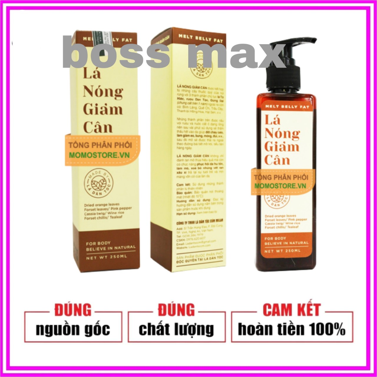 Combo 2 hộp tinh dầu lá nóng dân tộc giảm cân, giảm mỡ bụng hàng date mới