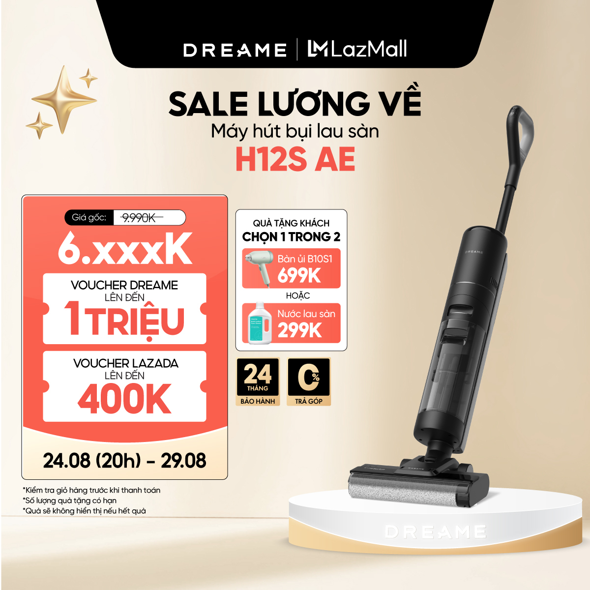 Máy hút bụi khô & ướt dreame h12s ae - bản quốc tế - bh 24 tháng