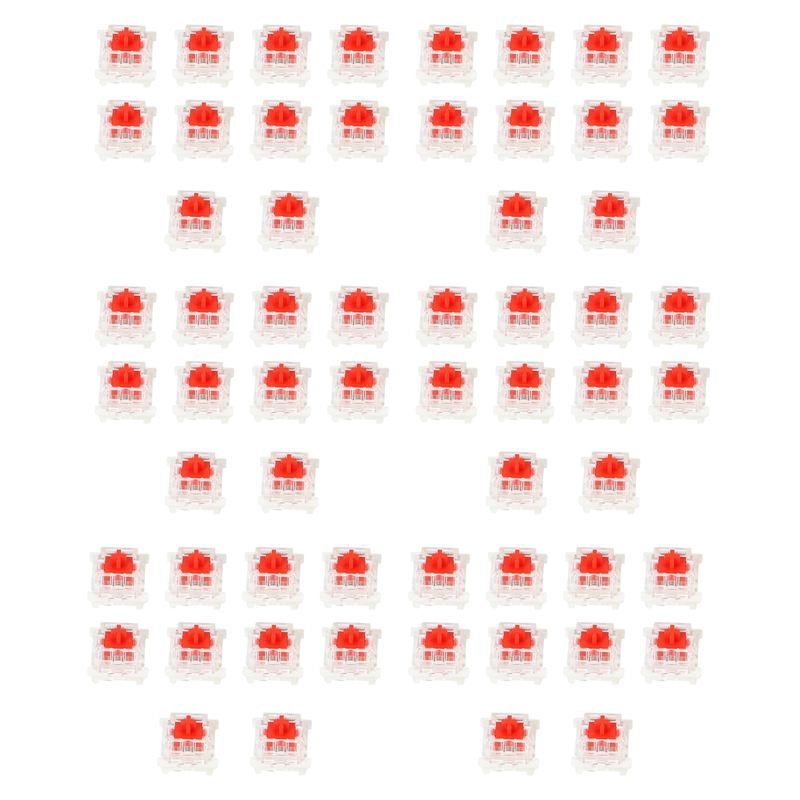 60Pcs Plastic for Cherry Red 3 Pin MX RGB Mechanical Switch Keyboard Replacement