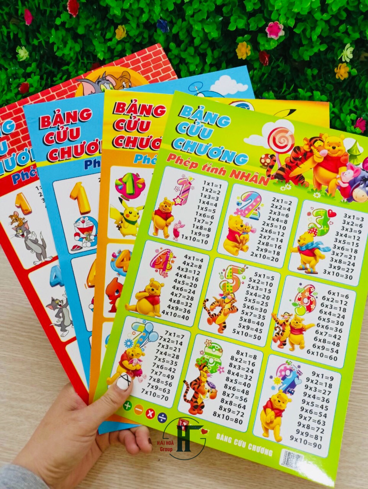Bộ bảng cửu chương cộng - trừ - nhân - chia