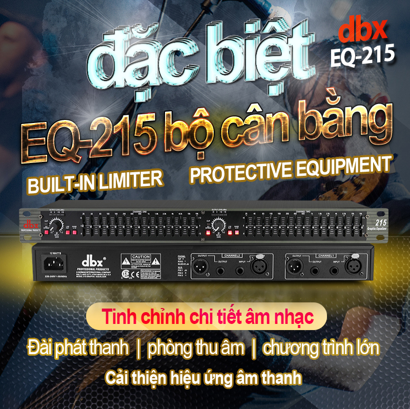 Thiết bị xử lý âm thanh equalizer dbx 215 , lọc xì âm thanh karaoke dbx 215 gía rẻ chống hú rít , lọc xì âm thanh dbx 215 cao cấp-2 kênh-30 cần chỉnh sắc nét từng âm thanh tiếng hát, phù hợp với mọi dàn âm thanh , bảo hành chính hãng 12t