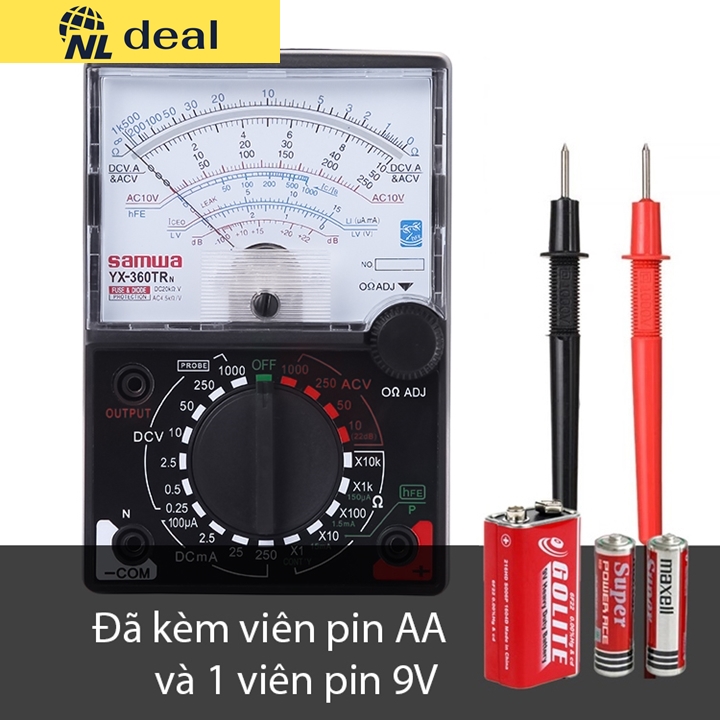Nldeal đồng hồ đo điện đồng hồ vạn năng vom sanwa model yx360tr màn hình lớn có tặng kèm pin