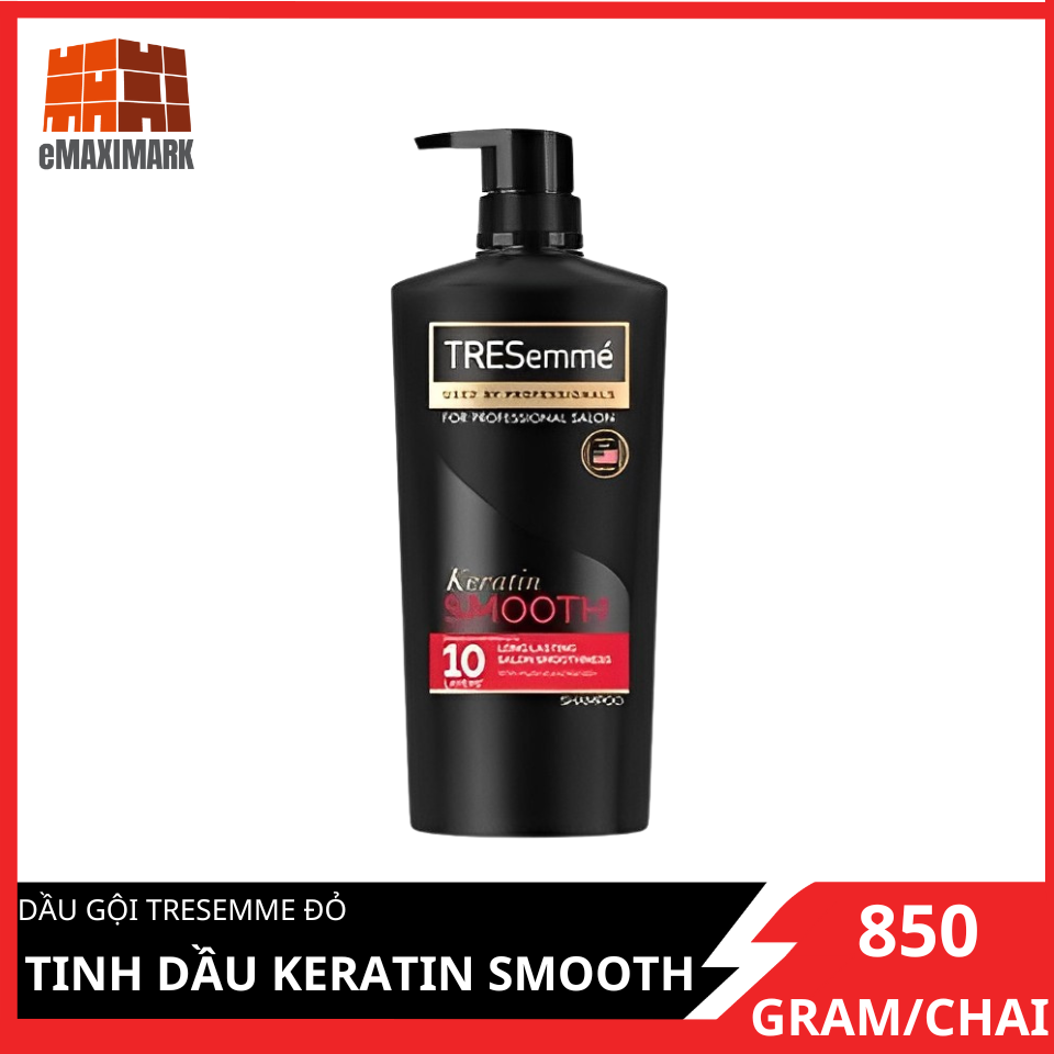 Dầu Gội TRESemé Keratin Smooth Cho Tóc Khô Xơ Rối Công Thức Hydrolyzed Keratin Dưỡng Tóc Vào Nếp Suôn Mượt Chai 850G