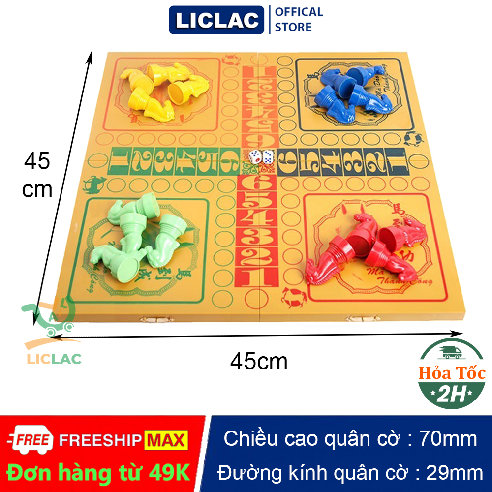 Bộ cờ cá ngựa loại lớn nhất , cờ cá ngựa có bàn hàng việt nam các hiệu liên hiệp thành, trung lê, huê tân làm bằng chất liệu nhựa cao cấp màu in rõ nét không phai quân cờ có tiếng kêu - liclac