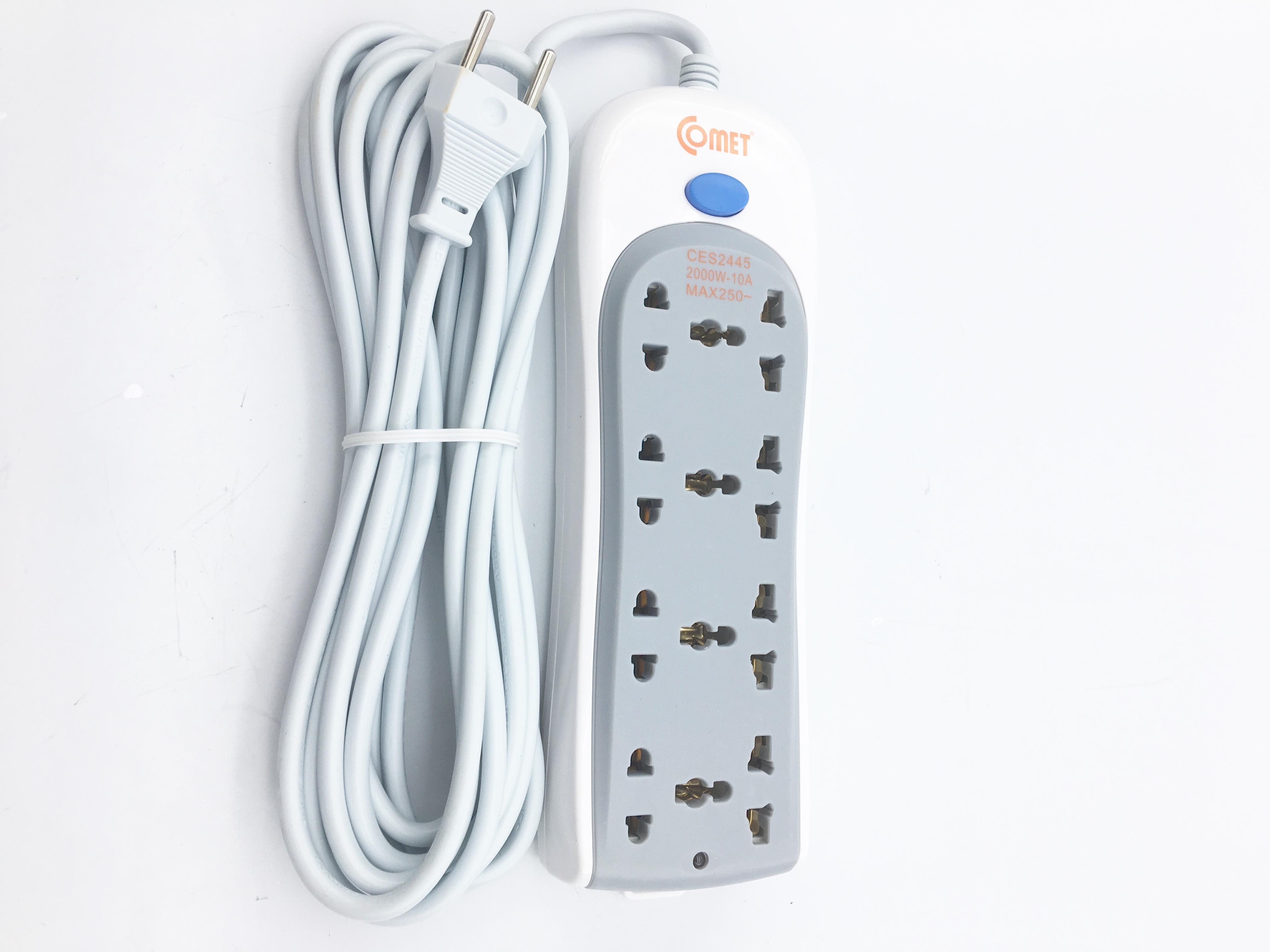 Ổ cắm điện 4 lổ đa năng+4 ổ đơn 5 mét ces2445 comet