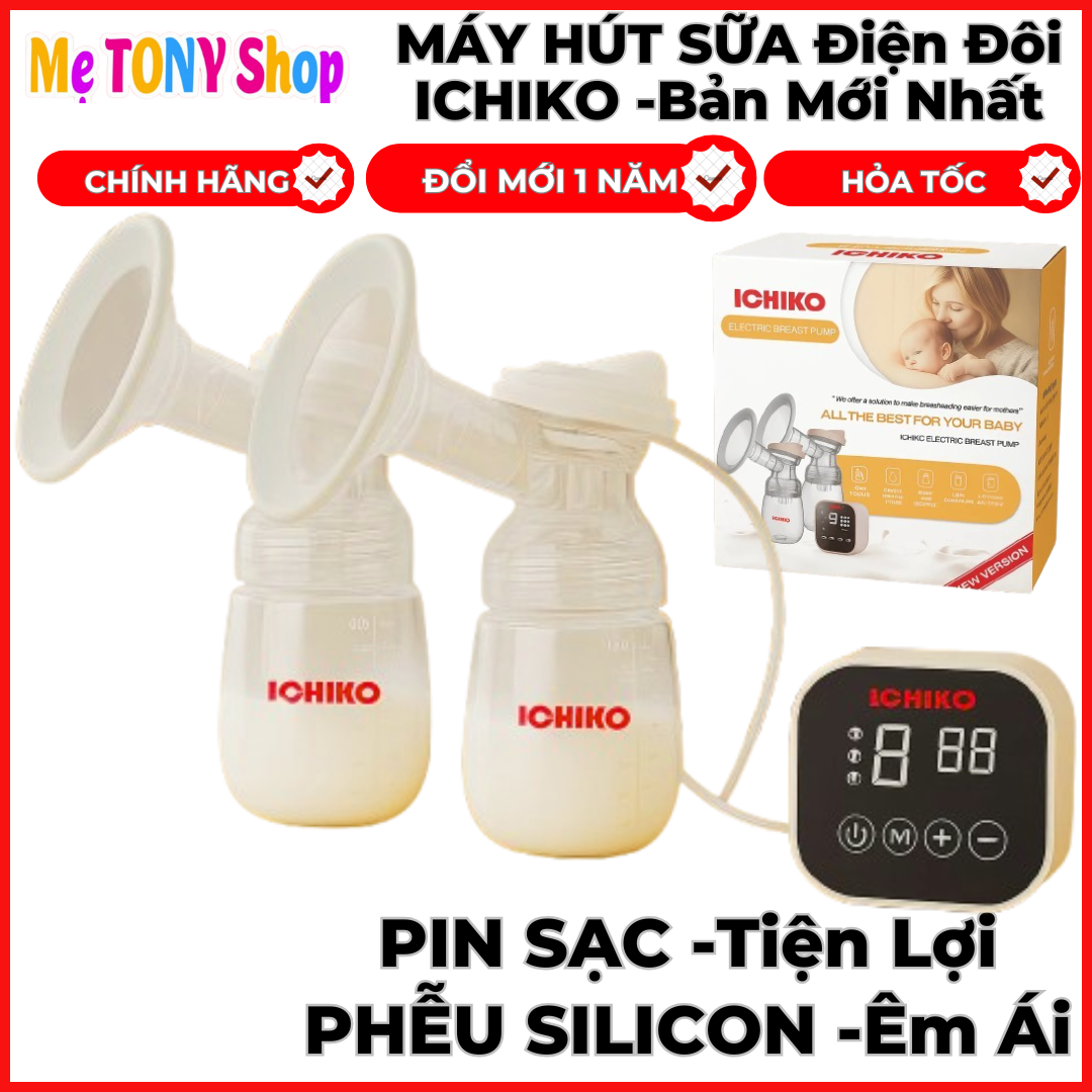 1 Đổi 1-Chính Hãng Máy Hút Sữa Điện Đôi ICHIKO Nhật Bản-Bản Nâng Cấp M5 Kích Hút-Thông Tắc