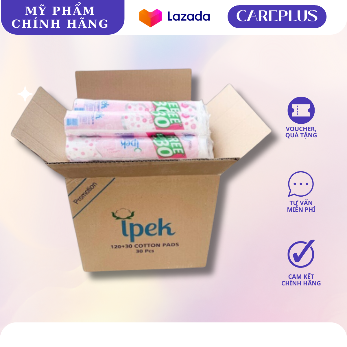 Sỉ thùng bông tẩy trang ipek 150 miếng