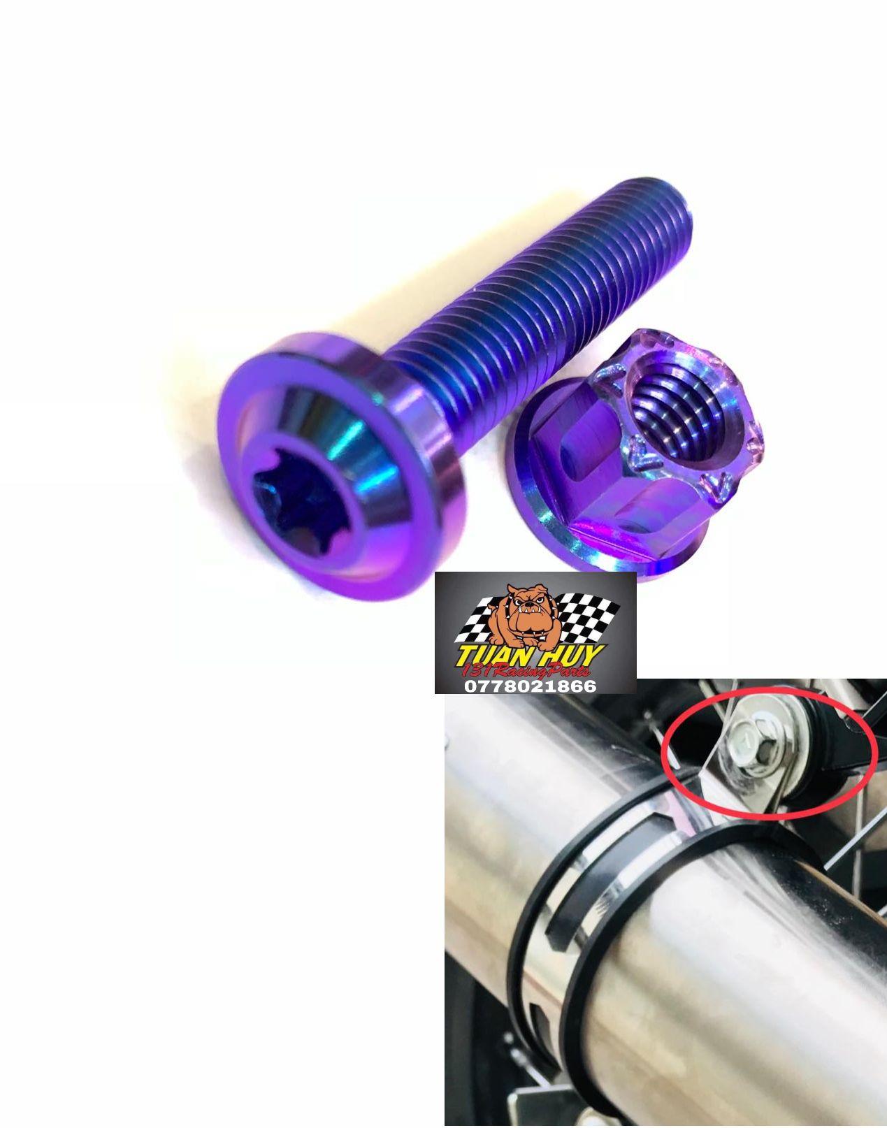 (1 Ốc + 1 Tán) Ốc Titan Gr5 gắn treo pô xe Sonic Raider Winner Ex 150 Ex 11 Wave Dream