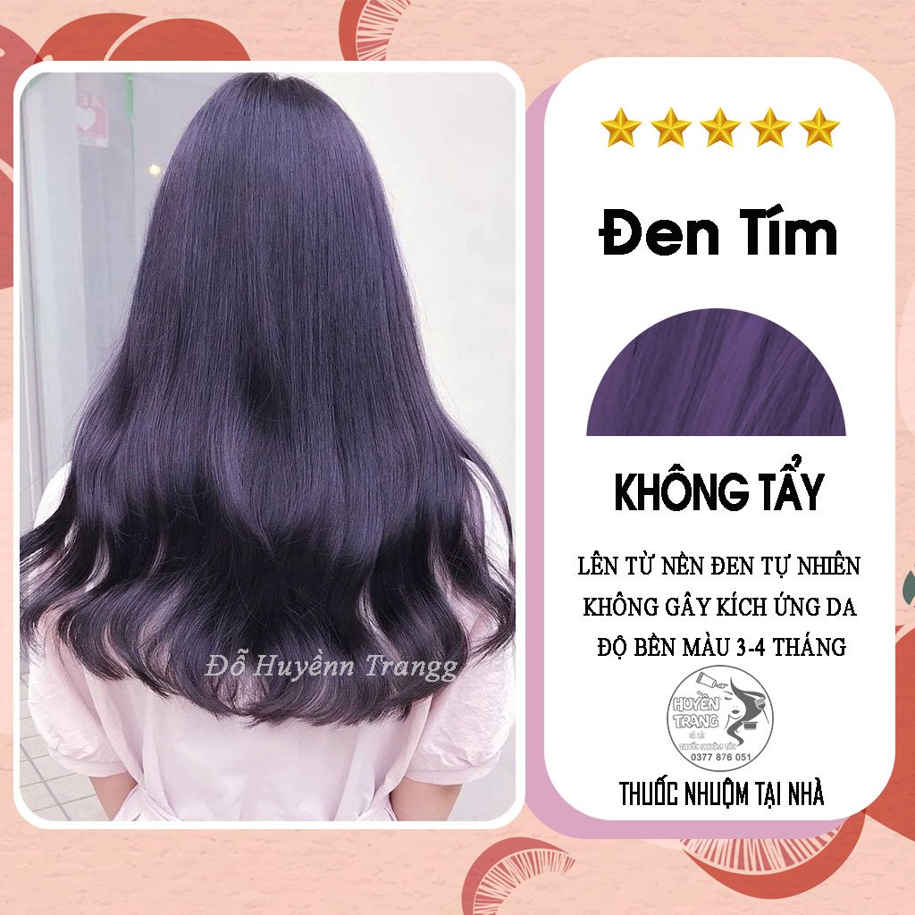 Thuốc nhuộm tóc màu đen tím không cần tẩy - kèm oxy trợ nhuộm