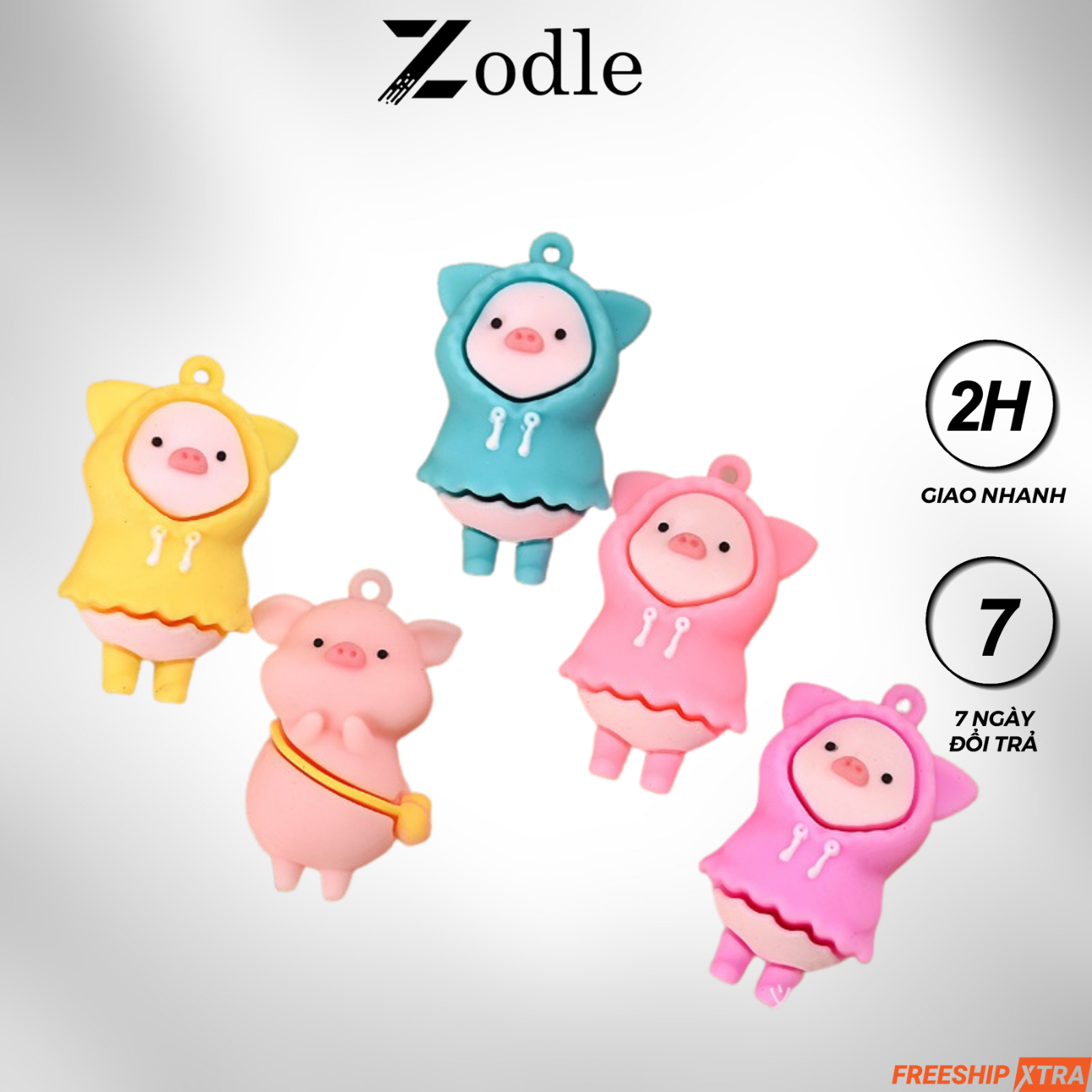 Móa khóa heo mang áo mưa dễ thương giá rẻ zigos mktq1
