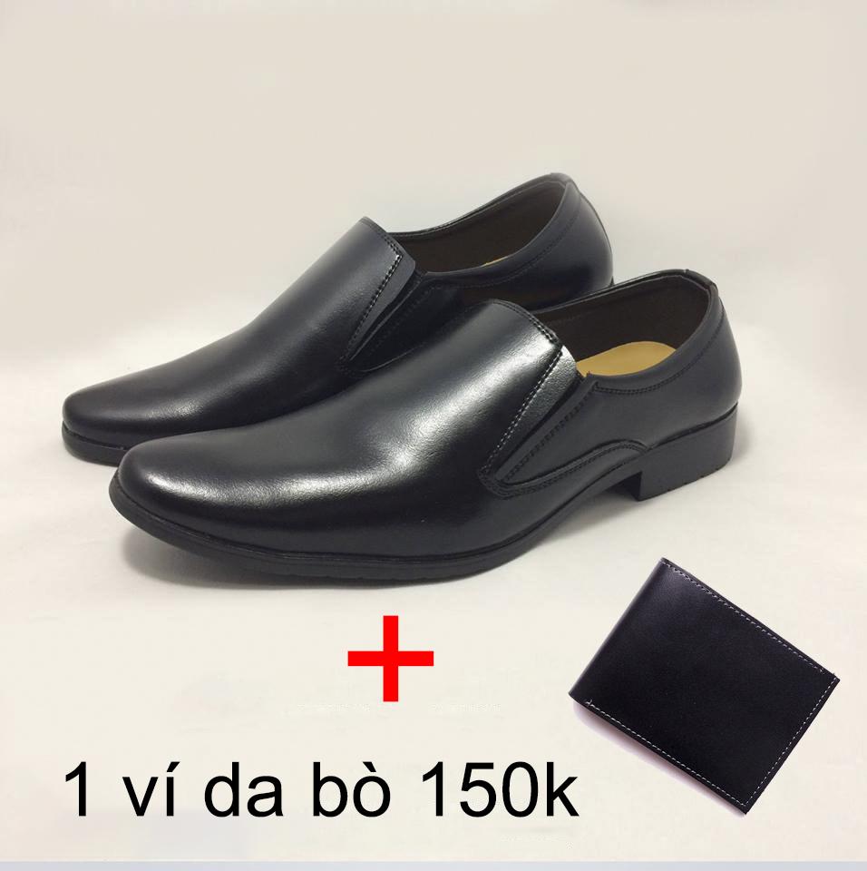 Giày tây công sở nam, giày nam công sở, giày tây đẹp, giày công sở nam, giày tây giá rẻ, giày nam đẹp rẻ kèm ví da bò chất - Bao chất ví không chuẩn da bò tặng luôn