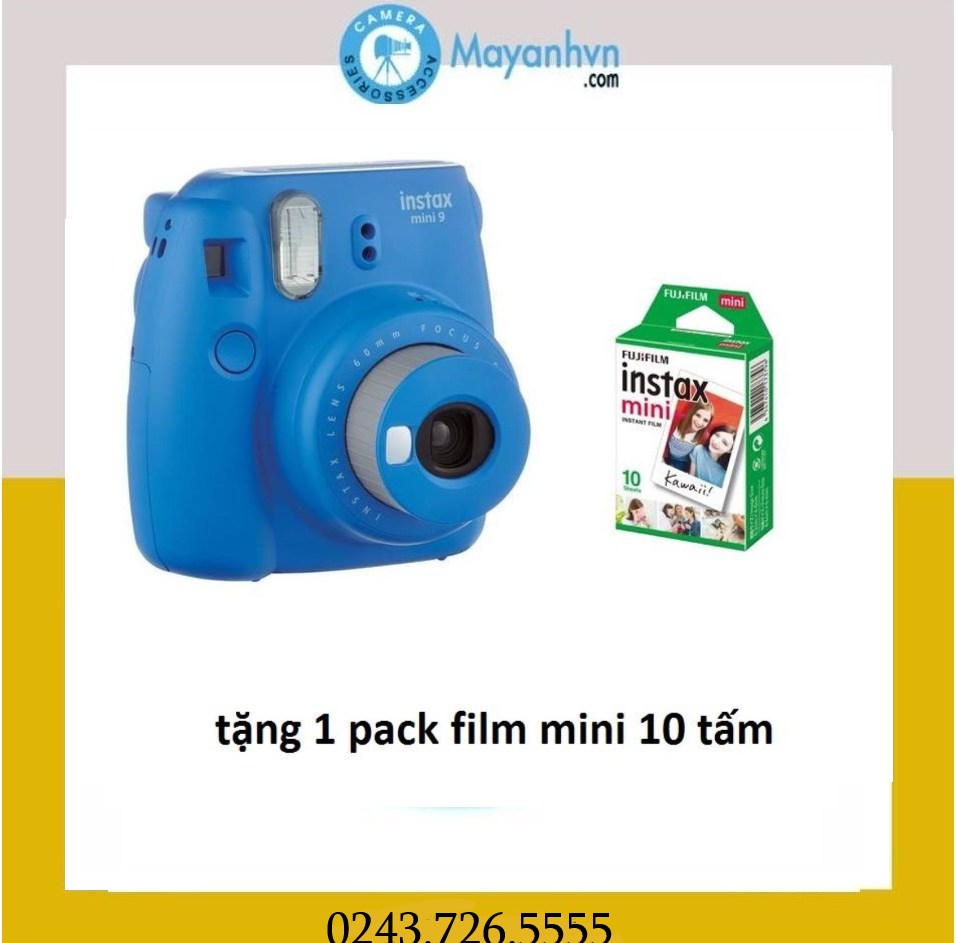 Máy chụp ảnh lấy ngay Fujifilm Instax mini 9  - Tặng kèm 2 hộp giấy in FujiFilm 10 tấm - Hãng phân phối chính thức.