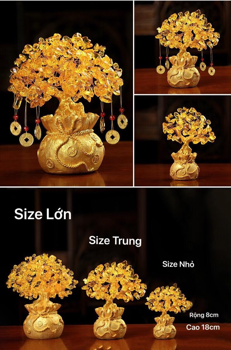 [HCM](GIá ưu đãi)cây phát tài phát lộcCây Tài Lộc Phong Thủy Bằng Đá Thạch Anh hoặc Đồng Tiền Vàng Cao 18.5cmcây kim tiền thần tài trang trí ban thờ hoặc ngày lễ tết vô cùng cực đẹp.
