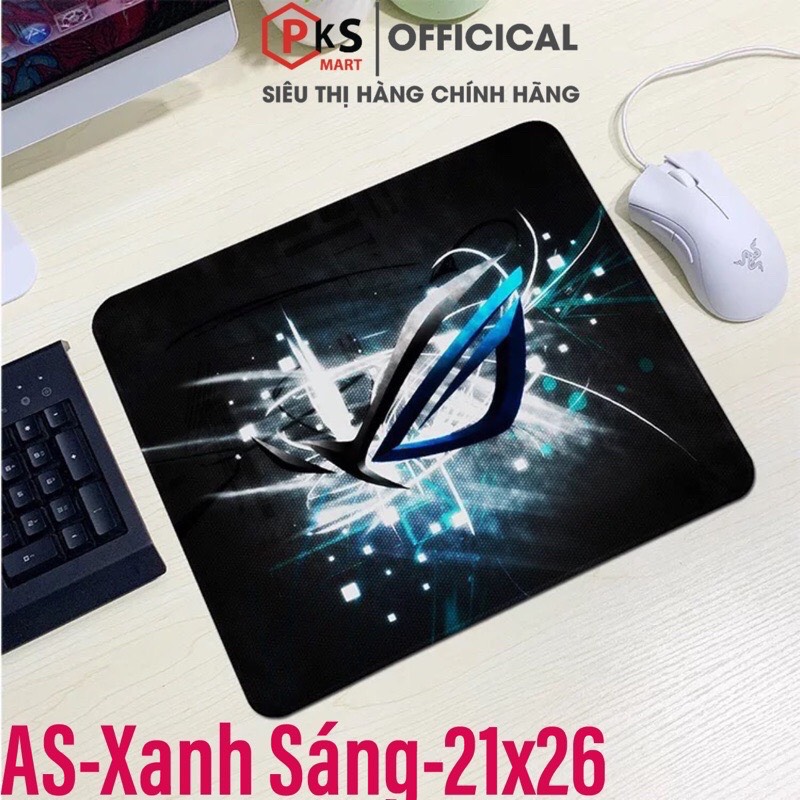 Lót Chuột, Pad Chuột Gaming Cỡ Lớn, Nhỏ ASUS-ROG 80x30x2mm 210x260x2mm Bo Viền Chắc Chắn Đế Cao Su - PKSMART