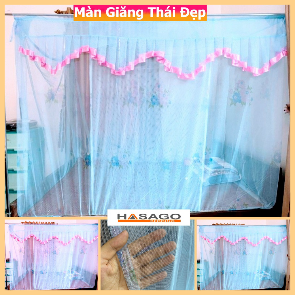 Màn Giăng Thái Lan Mùng giăng Thái Hàng Cao Cấp 1m6x2m 1m8x2m có viền có cửa