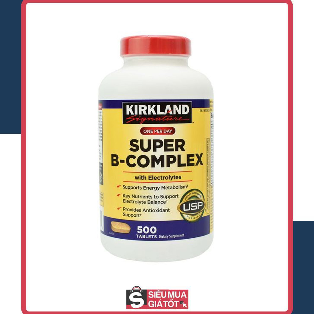 Viên uống bổ sung vitamin kirkland super b complex mỹ 500 viên - date 11.2023