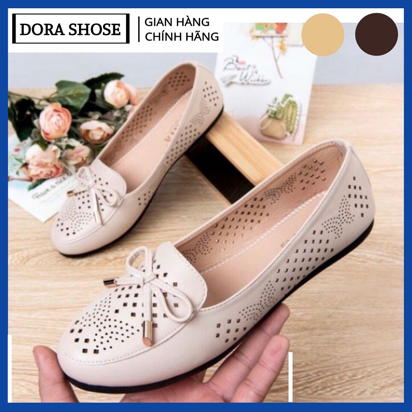 giày lười nữ - giày búp bê nữ - giày bệt nữ - giày mọi nữ cắt lỗ LĂZE thoáng mát - Hàng VNXK cao cấp