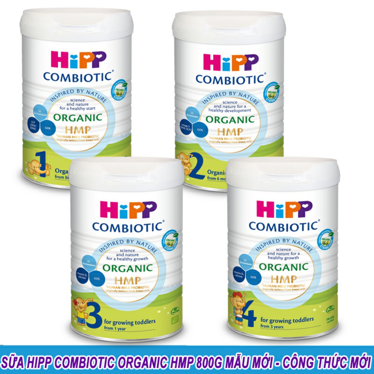 Sữa bột công thức hipp organic combiotic số 1 -số 2 - số 3 - số 4 - loại 800g