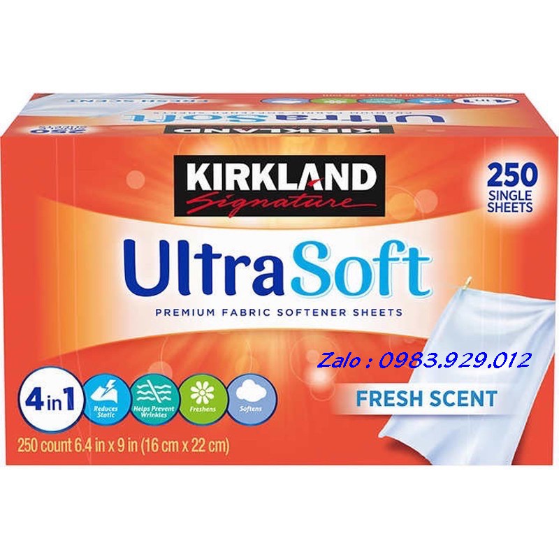 Giấy thơm để tủ quần áo, tủ giày Kirkland Ultra Soft , giấy làm mềm quần áo có tách lẻ 20 tờ, 30 tờ  và 50 tờ
