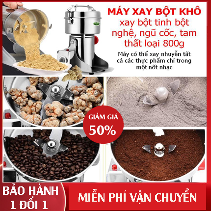 Máy Xay Bột Khô - Chất liệu inox không gỉ, Hoạt động khỏe, Lưỡi sắc xay được mọi loại hạt - Xay bột gạo , đậu nành , ngũ cốc , tam thất , tinh bột nghệ - Máy Xay Đồ Khô Gia Đình - Máy Xay Bột Ăn Dặm - More2love