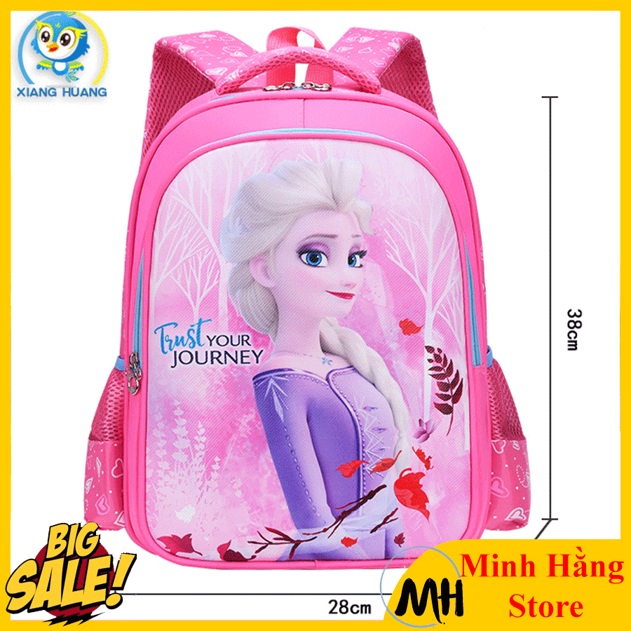 [HÀNG ĐẸP- CHỌN MÀU] Balo học sinh trẻ em hình công chúa Elsa siêu nhẹ cao cấp cho bạn gái chất liệu siêu nhẹ chống gù - chống thấm nước