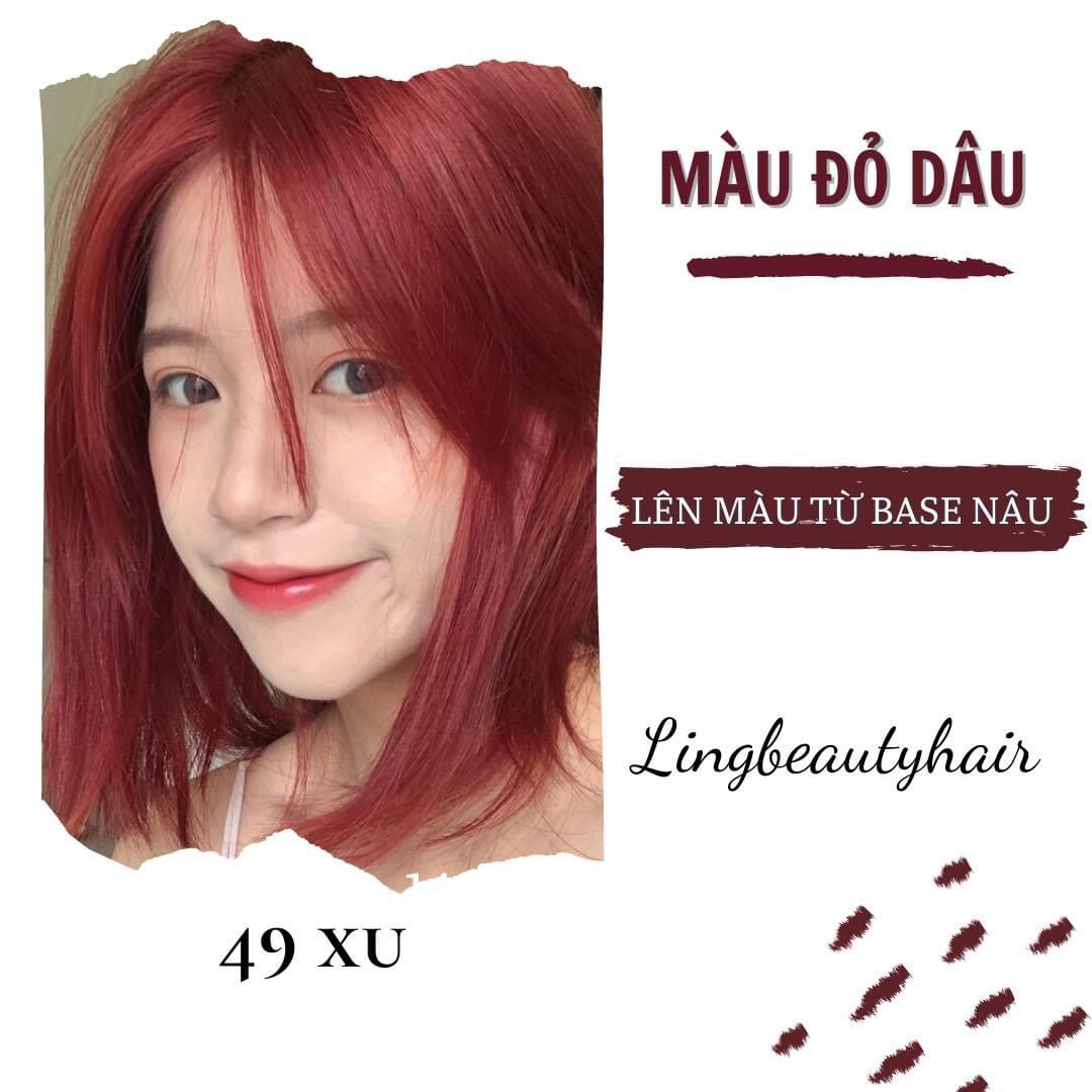 Thuốc nhuộm tóc màu ĐỎ DÂU kèm oxy và gang tay